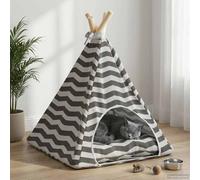 Teepee pour animaux de compagnie avec coussin Blanc et Gris animal Lit vidaXL vi