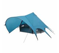 Teepee Tente pavillon avec toit, 600 x 600 x 347 cm, bleu/gris, polyester 185T avec revêtement PU, résistant aux intempéries et durable, pour jardin, camping et extérieur