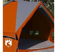 Teepee Tonnelle en polyester 185T avec revêtement en polyuréthane imperméable, gris et orange, 490 x 410 x 210 cm, idéale pour le jardin, le camping et les aventures en plein air