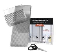teeppo Kit de réparation pour moustiquaire de 2 m - Kit de réparation pour moustiquaire - En fibre de verre - Adhésif puissant - Empêche les moustiques et les insectes - Avec ciseaux - Gris (2 m x 5