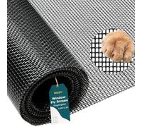 teeppo Moustiquaire au mètre - 90 x 220 cm - En fibre de verre - Grise - Vendu au mètre - Pour portes et fenêtres - Accessoires pour portes et fenêtres - Protection contre les chats