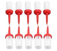 Tees de avec Brosse en Plastique, 10 Pièces, pour Plus de Distance, Faible Friction, Parfait pour L'entraînement des Conducteurs (Manche Rouge et Cheveux Blancs)
