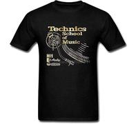 Tees Pre-Cotton Men Technics School of Music Short Sleeve Shirts Men's Oversized t Shirt Slogans Manches Courtes(X-Large)
