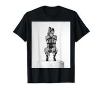Tees Sexy Shibari Art - Modèle en Corde Shibari sur piédestal BW T-Shirt