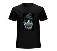 Tees The Magician April Fool Day Printed on Short Sleeve Cotton O-Neck Man Mens Cotton T Shirt Printed on Clothing Shirt Size L