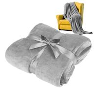 Teesa Couverture polaire TSA8902-1 200x220 cm Gris