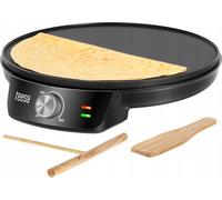 Teesa Crêpière électrique 30cm 1200W Noir Pieds antidérapants