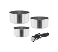 Teesa Ensemble de casseroles avec poignée détachable COOK EXPERT SINGLE HAND Acier Inoxydable Type 18/10 Tous Types de Cuisinières TSA0148