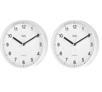 teesa Horloge Murale Analogique Universel 20 cm TSA0038 Blanc (Lot de 2)