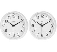teesa Horloge Murale Analogique Universel 25 cm TSA0037 Blanc (Lot de 2)