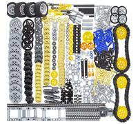 TEESE 847pcs Technic Pièces Compatible avec Lego,Technic Engrenages Essieux Pins Roues Amortisseurs Différentiel Pneus Pistes pour Technic Projet (Couleur aléatoire)