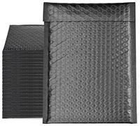 TEESIN 25pcs Poly Bubble Mailers Enveloppes Auto-scellées, Sac Enveloppe en Mousse, Noir Bubble Mailers Enveloppes Matelassées, Résistantes aux Déchirures, 27 cm x 18cm