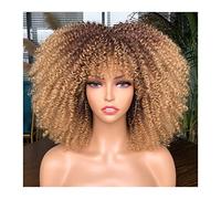 TEESONG Perruques pour Femmes Perruque avec Une Frange for Les Femmes Noires Cosplay Blonde synthétique Naturel Rouge Perruques Africain Perruque de Remplacement de Cheveux(01)