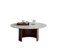 TEESONG Petites Tables de Bout Table Basse Moderne Style rétro Salon Table Basse en Bois Massif Couleur Noyer Petite Table Basse Ronde Table Basse Tables Basses pour Le Salon(M:90 * 37.5cm)