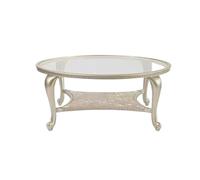 TEESONG Petites Tables de Bout Table Basse Moderne Table à thé en Verre Moderne, Petite Table à thé Ronde en Bois Massif, Table Basse avec Rangement Tables Basses pour Le Salon