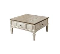 TEESONG Petites Tables de Bout Table Basse Moderne Table Basse carrée Salon Table Basse rétro Table Basse en Bois Massif Table Basse avec Rangement Tables Basses pour Le Salon