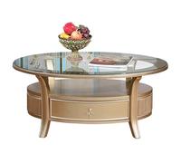 TEESONG Petites Tables de Bout Table Basse Moderne Table Basse en Bois, Moderne et Minimaliste, en Verre, for Bureau, Salon, Petit Appartement, Table elliptique Tables Basses pour Le Salon