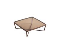 TEESONG Petites Tables de Bout Table Basse Moderne Table Basse en Noyer Noir, Table Basse en Verre de Salon, Table Basse Nordique Moderne et carrée Tables Basses pour Le Salon