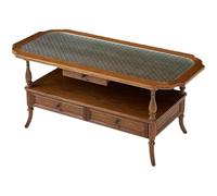 TEESONG Petites Tables de Bout Table Basse Moderne Table Basse Moderne en Bois Massif, Table Basse en Verre, Salon, Rangement à Domicile Tables Basses pour Le Salon