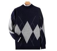 TEESONG Pull Homme Manches Longues Chemise à col Rond for Hommes, Pull de Couleur, Ample et décontracté, en Cachemire tricoté avec Diamants, Collection Automne Hiver