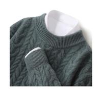 TEESONG Pull Homme Manches Longues Pull en Laine à col Semi-Haut for Hommes, Pull torsadé de Couleur Unie, Ample et décontracté, Cachemire épais, tricoté, Automne Hiver