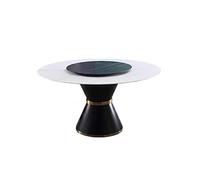 TEESONG Table basse de bureau légère en ardoise de luxe pour salle à manger, maison moderne, simple ronde nordique avec plateau tournant