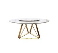 TEESONG Table basse nordique en marbre avec plateau tournant