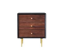 TEESONG Table d'appoint de lit/table de nuit créative rétro table de chevet à trois couches tiroirs coulissants armoire de rangement chambre à coucher casier pratique armoire de bureau bureau tables