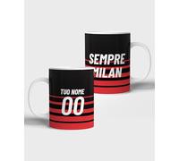 Teetaly Tasse personnalisable avec nom et numéro | Cadeau amusant équipe du cœur | Mug Juve, Inter, Rome, Milan, Lazio (Milan)