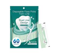 Teeth Flossers Picks, Double Thread Tooth Picks, 3x0.7x0.2 Inches, Health Care Supplies, Effective Braces Cleaning Tool, Hygienic Design for Home Travel Office Family Children