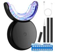 Teeth Whitening Kit de blanchiment des dents professionnel pour blanchir les dents et éliminer les taches dentaires - 32 LED - Kit de blanchiment des dents - Avec 3 gels blanchissant rapide - 16