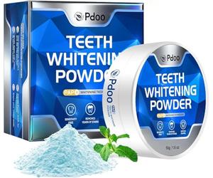 Teeth Whitening Powder PAP+ 50g - Blanchiment Dentaire Efficace - Émail Sans Danger, Insensible et Sans Peroxydes - Kit de Blanchiment Dentaire pour Éliminer les Taches de Café, Thé et Vin - Mint