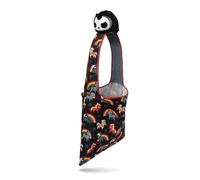 TeeTurtle Plushiverse - Sac fourre-tout en peluche - Mythes et cryptides - Noir et arc-en-ciel - Licorne de la mort - Sac à bandoulière pliable fantaisie