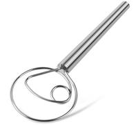 TEEVEA Fouet à pâte danois en acier inoxydable avec crochet de style hollandais pour la fabrication de pain et de levain