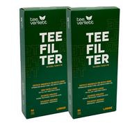 teeverliebt - Lot de 2 paquets de filtres à thé en papier pour thé en vrac - 80 pièces - Taille L - Sachets à thé à remplir soi-même - Sac à thé jetable