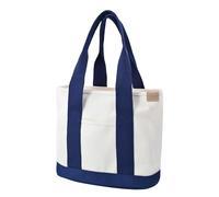 TeeYee Femme Moyen Sac à main Canvas Satchel Tote Sac à bandoulière Shopper pour livres quotidiens travail 134Bleublanc M