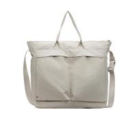 TeeYee Tote Bag Sac à main décontracté de grande capacité à courroie ajustable et à fermeture éclair avec 2 poches extérieures en nylon Beige