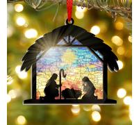 TEEZWONDER Cadeaux chrétiens pour femmes, hommes - Décorations de Noël 2024, cadeaux catholiques pour femmes, sœurs, amis, crèche, cadeaux religieux pour femme - Décorations de Noël attrape-soleil