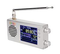 TEF6686 Récepteur Radio Pleine Bande, Radio Stéréo AM FM Numérique Portable avec écran LCD 3,2 Pouces, Double Haut-Parleur, Antenne et Boîtier en Alliage D'aluminium