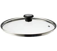 Tefal 280977 Couvercle en Verre 28 cm avec Anneau | Verre, forme de dôme pour la rétention de la chaleur, bord en acier inoxydable, passe au lave-vaisselle