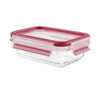 Tefal 3100518004 - Masterseal Fresh Glass - Boîte Verre de Conservation Alimentaire Rectangle - 0.5L - Verre, Rouge, 17 x 10 x 5 cm
