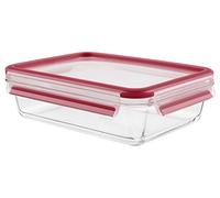 Tefal 3100518244 MASTERSEAL Fresh Glass Boîte de conservation alimentaire Verre Rouge 20,5 x 15 x 7 cm 0,7 L