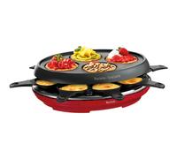 TEFAL Appareil à raclette 2en1, 4 minis crêpes, 8 coupelles, Sans PFOA RE310512