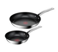 Tefal B817S255 Lot de 2 poêles en acier inoxydable 2 pièces Ø 20 cm Ø 26 cm