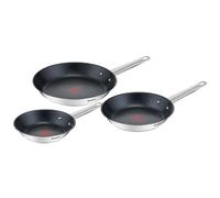 TEFAL B922S304 Lot de 3 poêles 20/24/28 cm, Induction, Acier inoxydable haute qualité, Revêtement antiadhésif sûr, Cook Eat, Inox