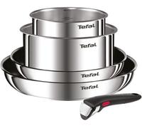 Tefal Batterie de cuisine Ingenio Emotion L897S504 – Inox, induction, 5 pièces, poignée amovible