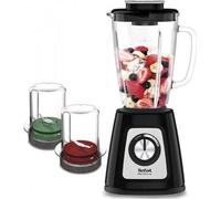 TEFAL BL438831 BlendForce blender, stationnaire, 800 W, récipient en verre de 1,25 L, fonction broyeur de glace, noir