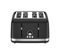 Tefal Black Collection TF3058G0 Grille-pain à 4 emplacements, 7 niveaux de brunissage, fonctions décongélation, arrêt et réchauffement, bac ramasse-miettes amovible, grille à centrage automatique