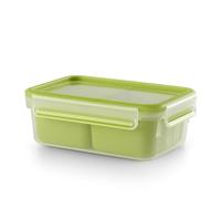 Tefal Boîte à déjeuner, Lunch box 1 L, 2 compartiments, Sans BPA, Hermétique, Compatible congélateur, micro-ondes, lave-vaisselle, Garantie 30 ans, Masterseal To Go Vert K3100512