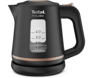 Tefal - Bouilloire électrique Includeo Noire - Ergonomique - 1 L | Bouilloire compacte pour une ébullition rapide - Ergonomique pour droitiers et gauchers - Filtre anticalcaire amovible